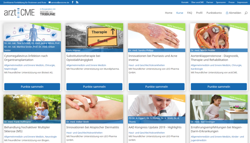 Relaunch des arztCME-Portals erfolgt