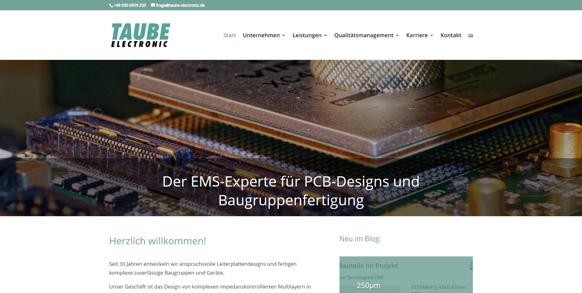 Taube Electronic: Website-Relaunch